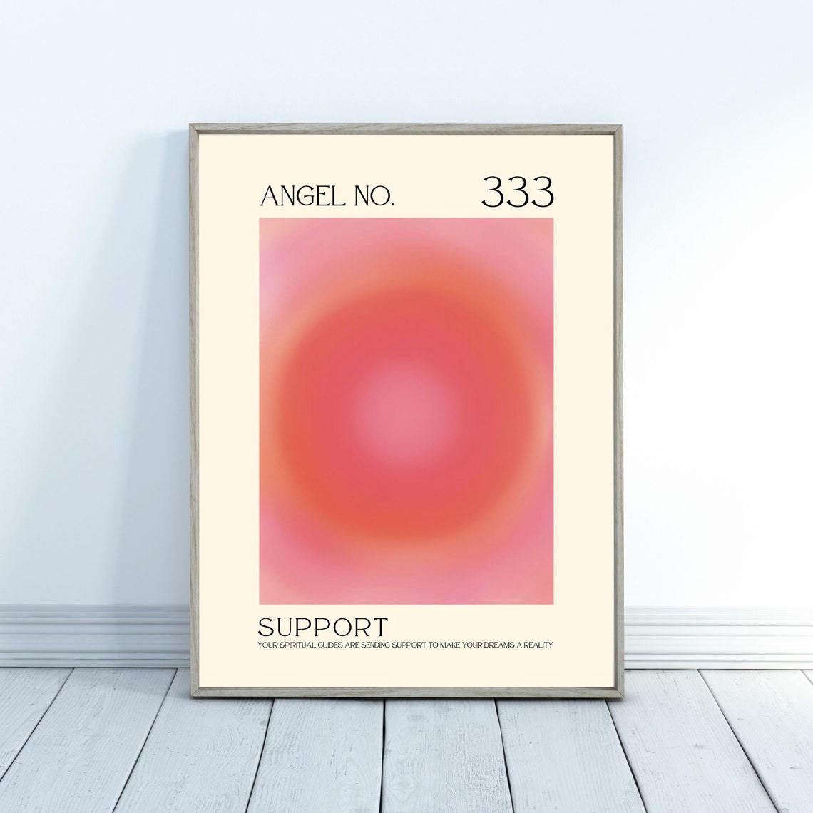 Angel Number 333 Spiritual Aura Poster Colourful Art Print Angel Number Wall Art Energy Wall Art Spiritual Poster