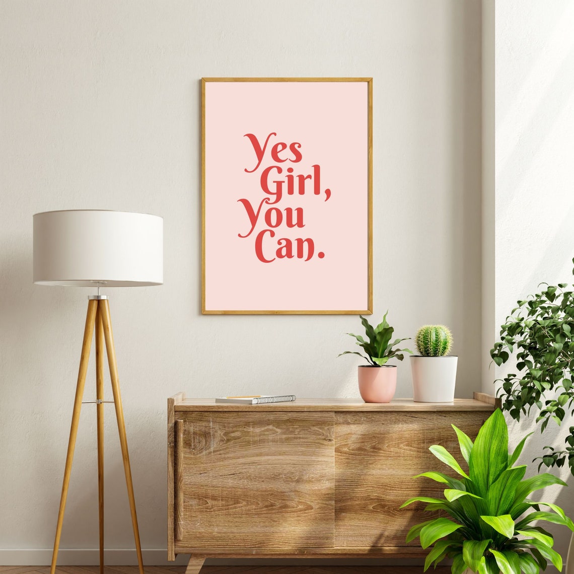 Yes Girl You Can Typography Wall Art Print Positive Quote Print Girl Power Female Empowerment Poster Self Love Print - Image 4