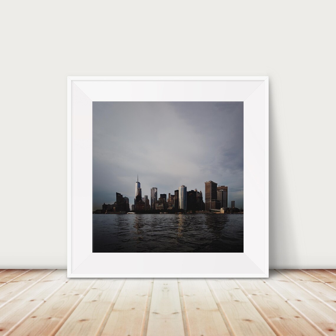 Manhattan Skyline Dark Moody New York City Night Cityscape Print