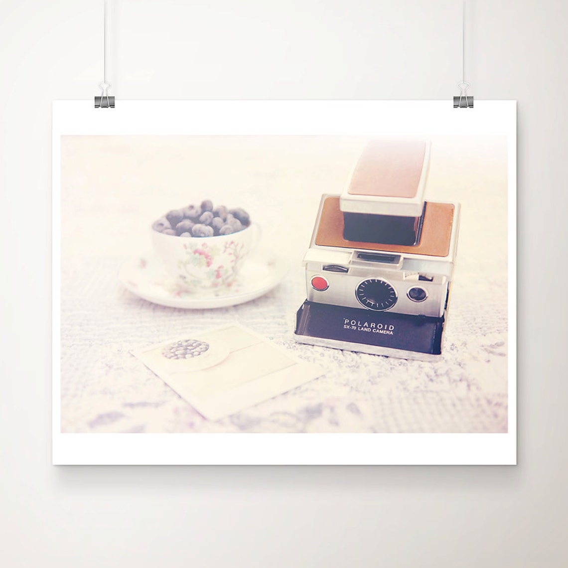 Polaroid SX-70 Land Camera Blueberry Still Life Photo Poster