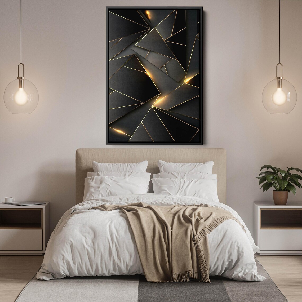 Natural Luxury Black And Gold Abstract Painting Wall Art Large Wall Abstract Painting - Image 2
