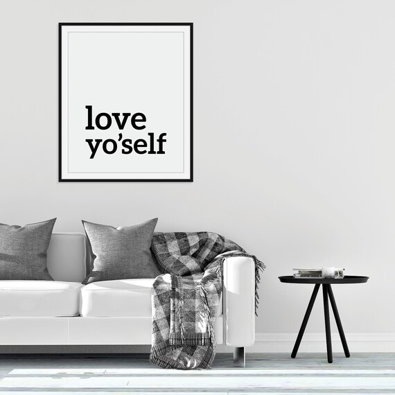 Love Yoself Self Love Inspirational Quote Motivational Wall Poster