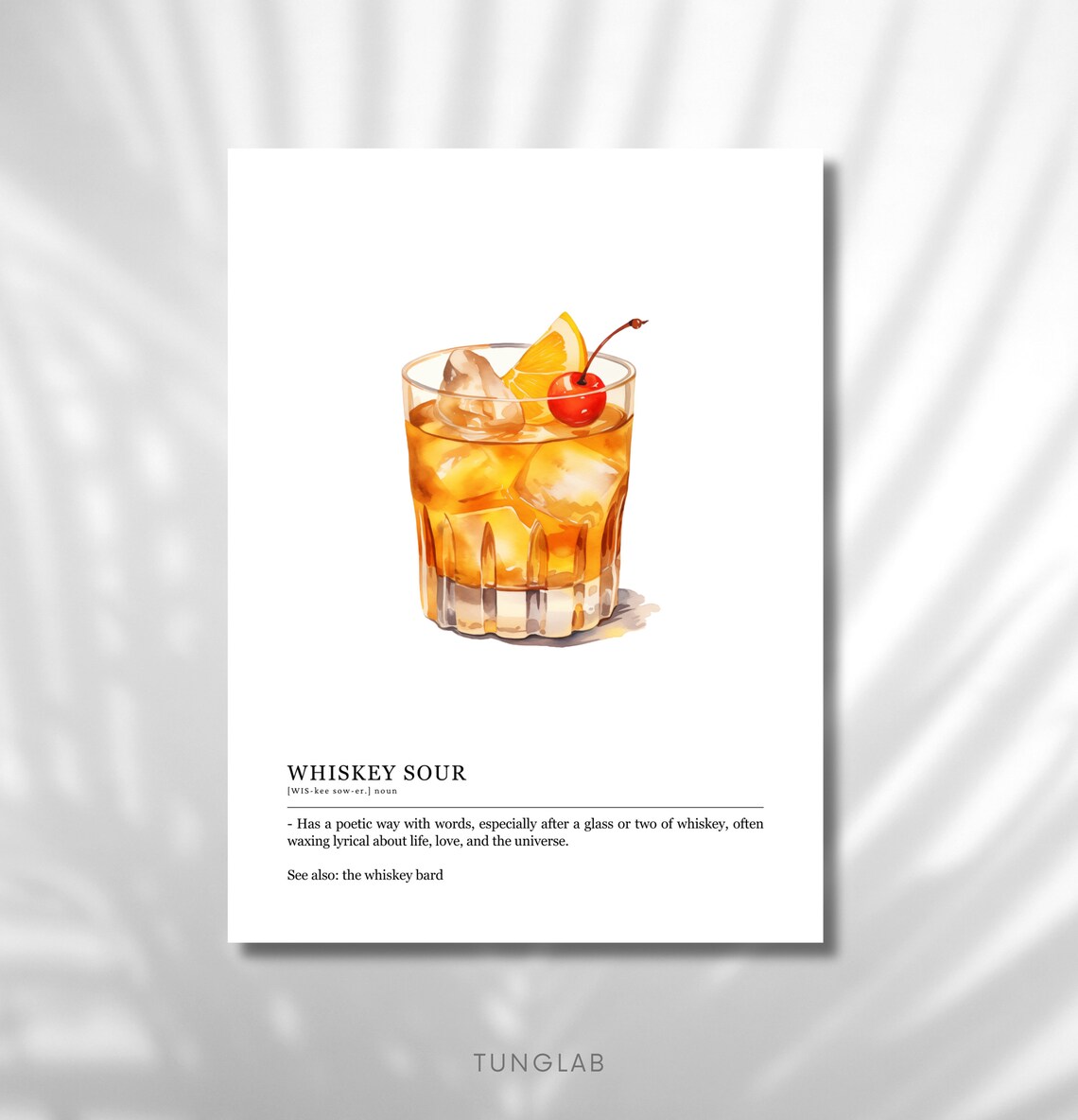 Whiskey Sour Cocktail Definition Whiskey Bard Funny Quote Poster
