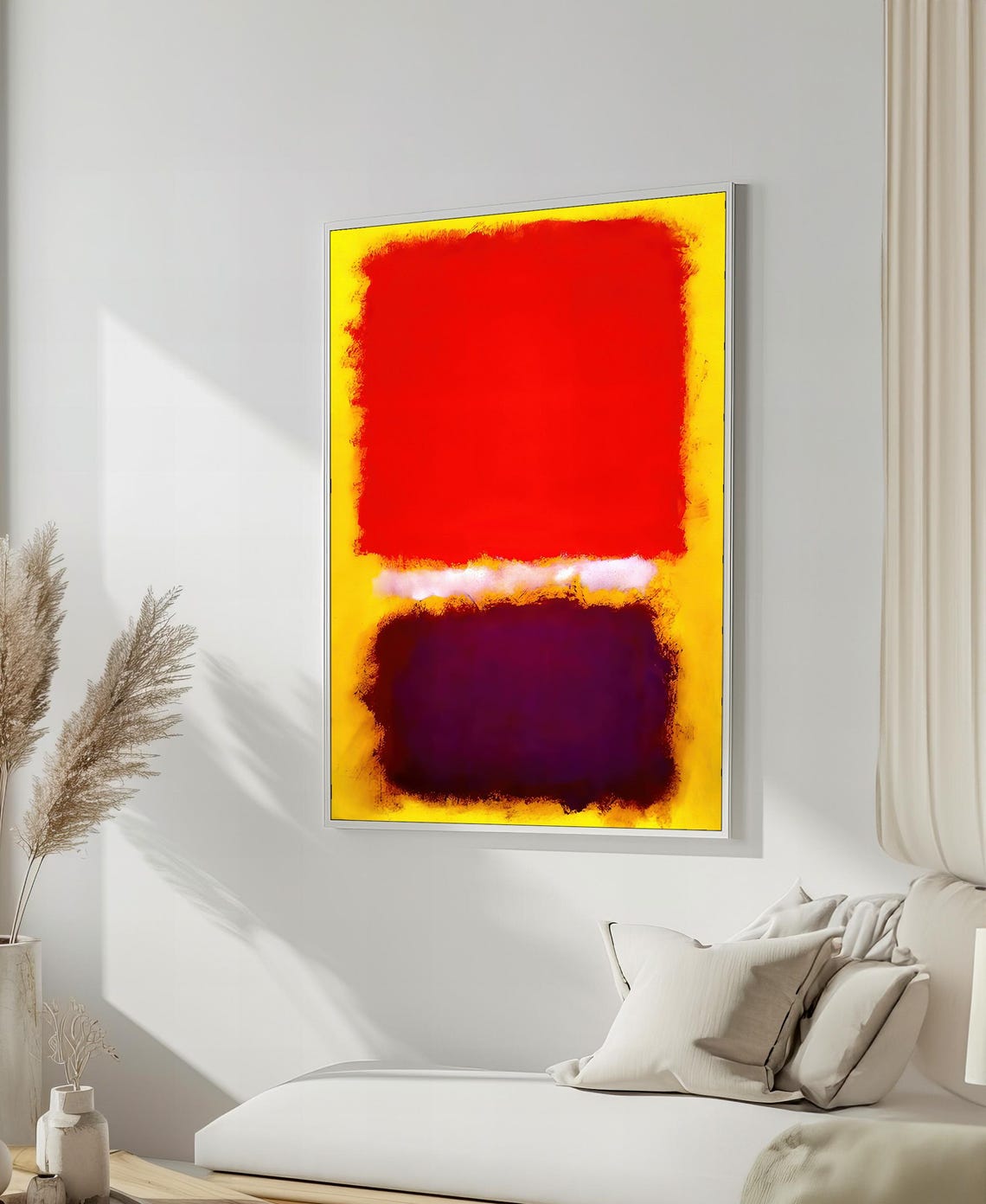 Bold Red Yellow And Purple Abstract Painting Mark Rothko Art For Vibrant Modern Home Decor Unique Gift Idea