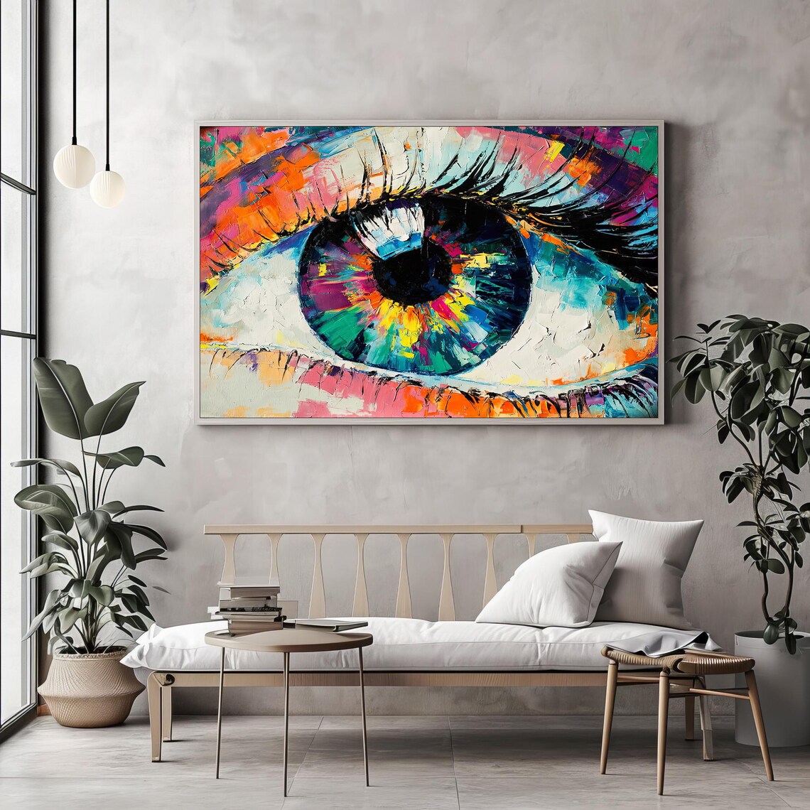 Vivid Abstract Close Up Eye Painting Colorful Surreal Vision Poster - Image 2