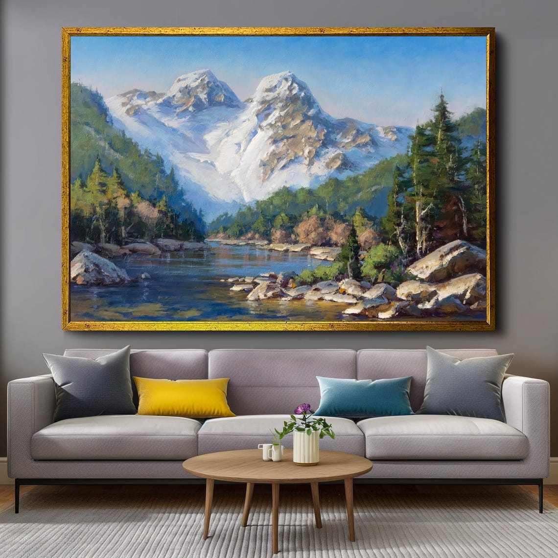 Majestic Snow Capped Mountain Landscape Art Ideal Gift For Adventure Seekers Tranquil Nature Wall Decor - Image 4