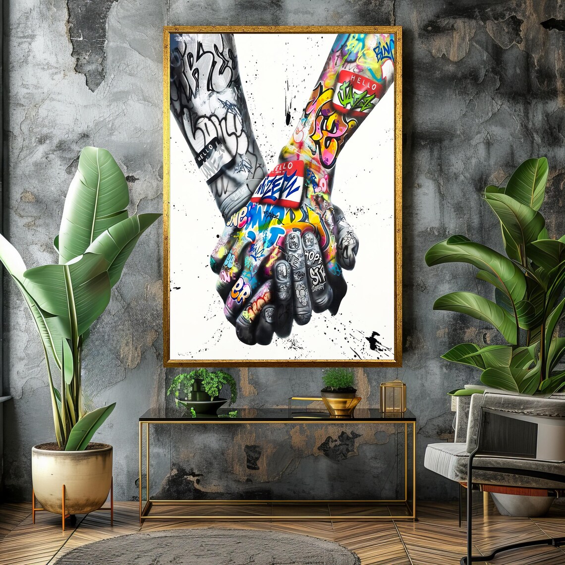 Graffiti Hands Unity, Bold Urban Wall Decor - Image 4