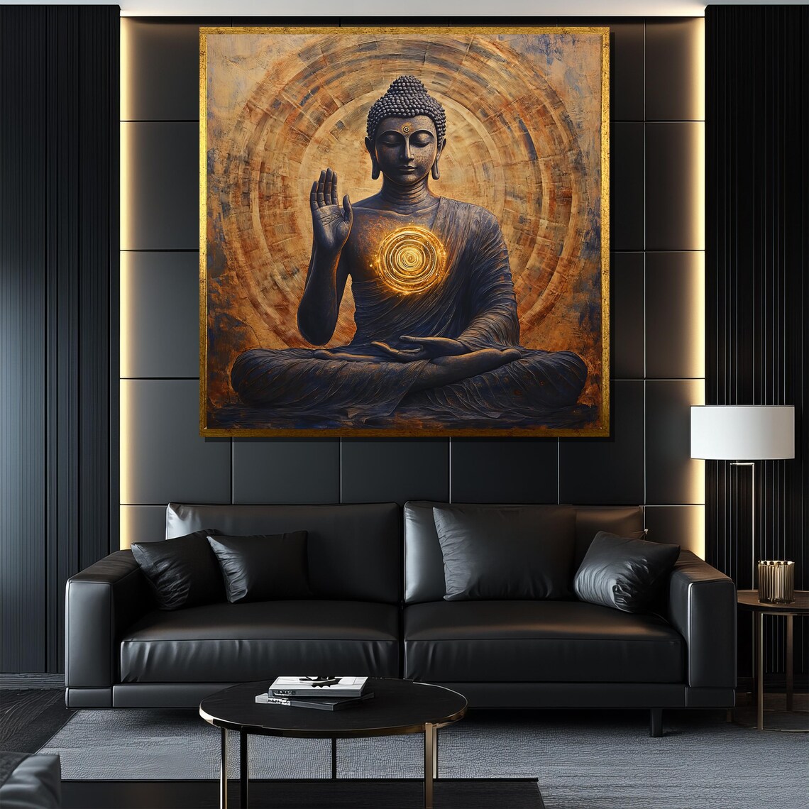 Radiant Buddha Painting, Spiritual Zen Abstract - Image 4