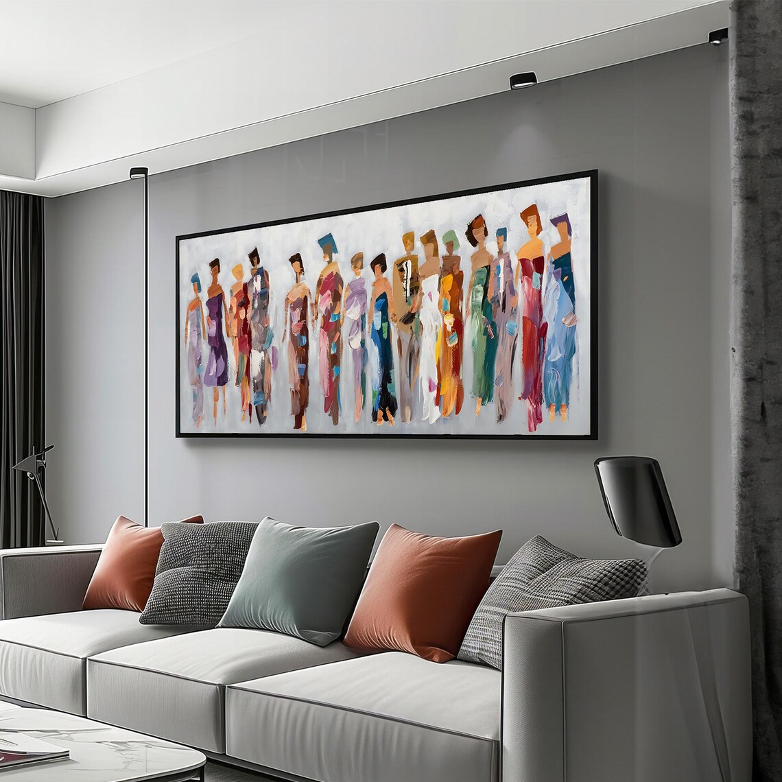 Fashionable Abstract Figures Line Colorful Modern Art Style Poster