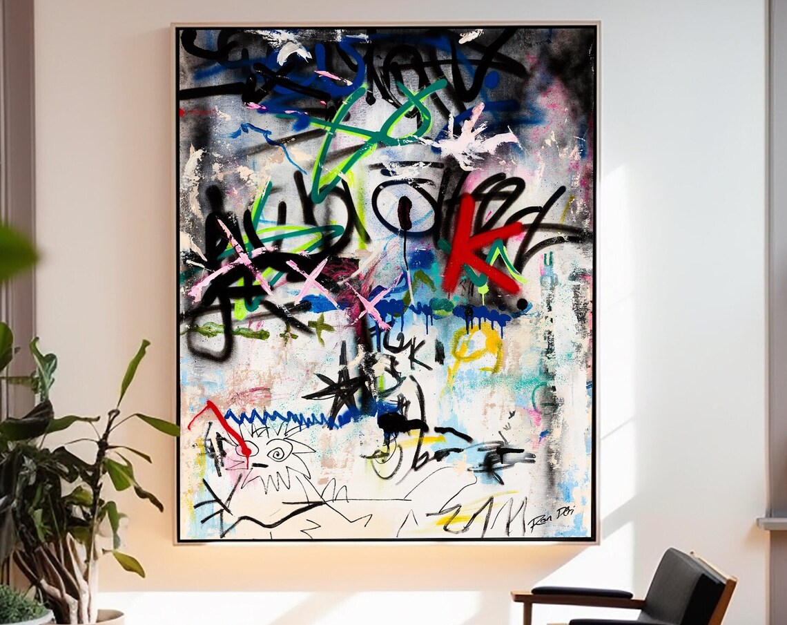 Mark K Abstract Painting by Ron Deri Art Print