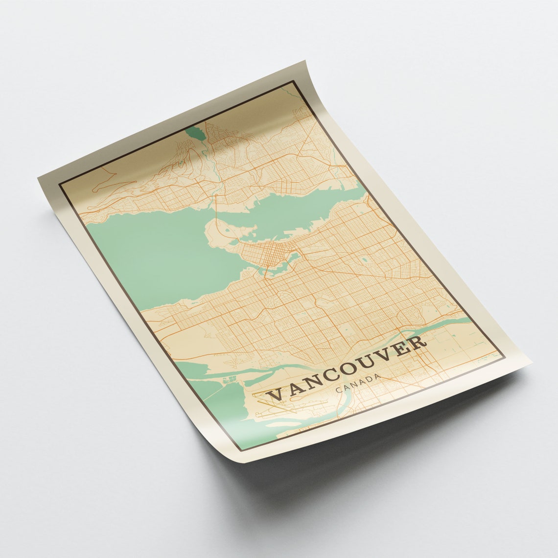 Vancouver Canada Vintage Street Map City Art Poster Home Decor Gift - Image 2