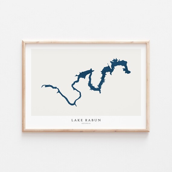 Lake Rabun Print Poster Art Wall Map House Gift Georgia