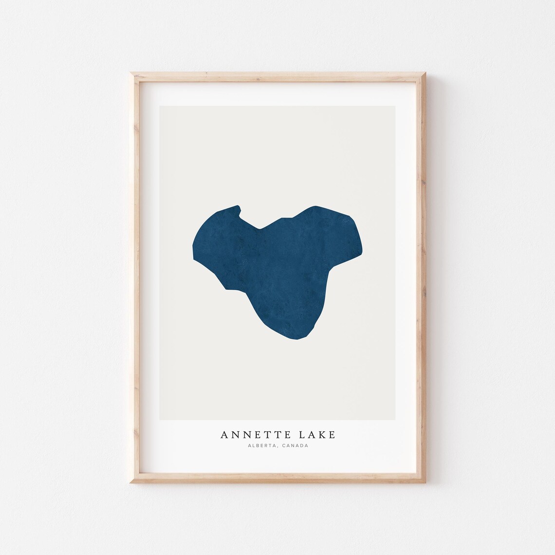 Annette Lake Print Poster Art Wall Map Alberta Canada