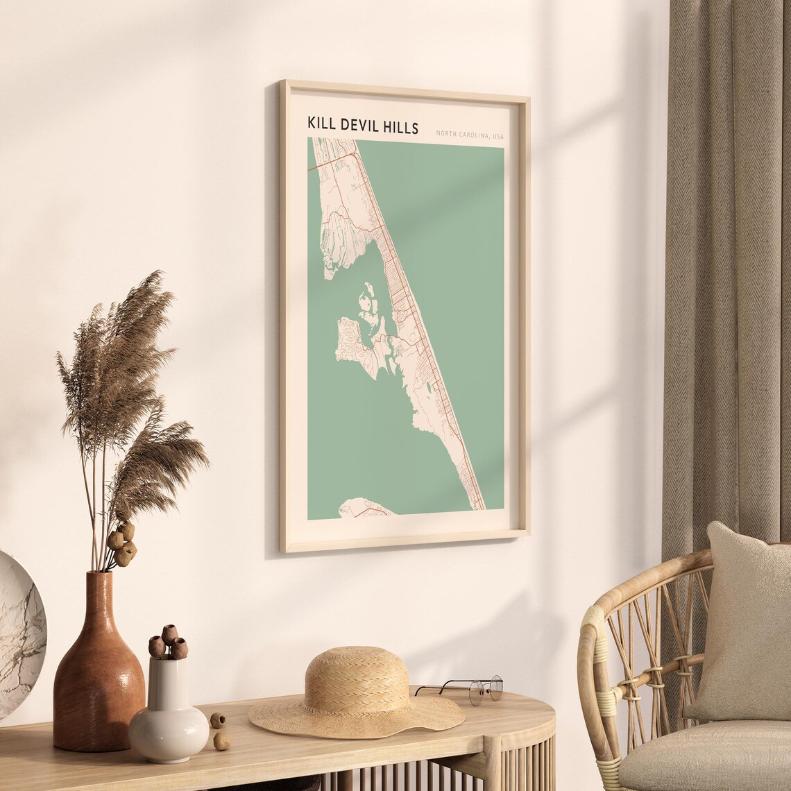 Kill Devil Hills North Carolina Minimalist Line Art Outer Banks Map Poster - Image 3