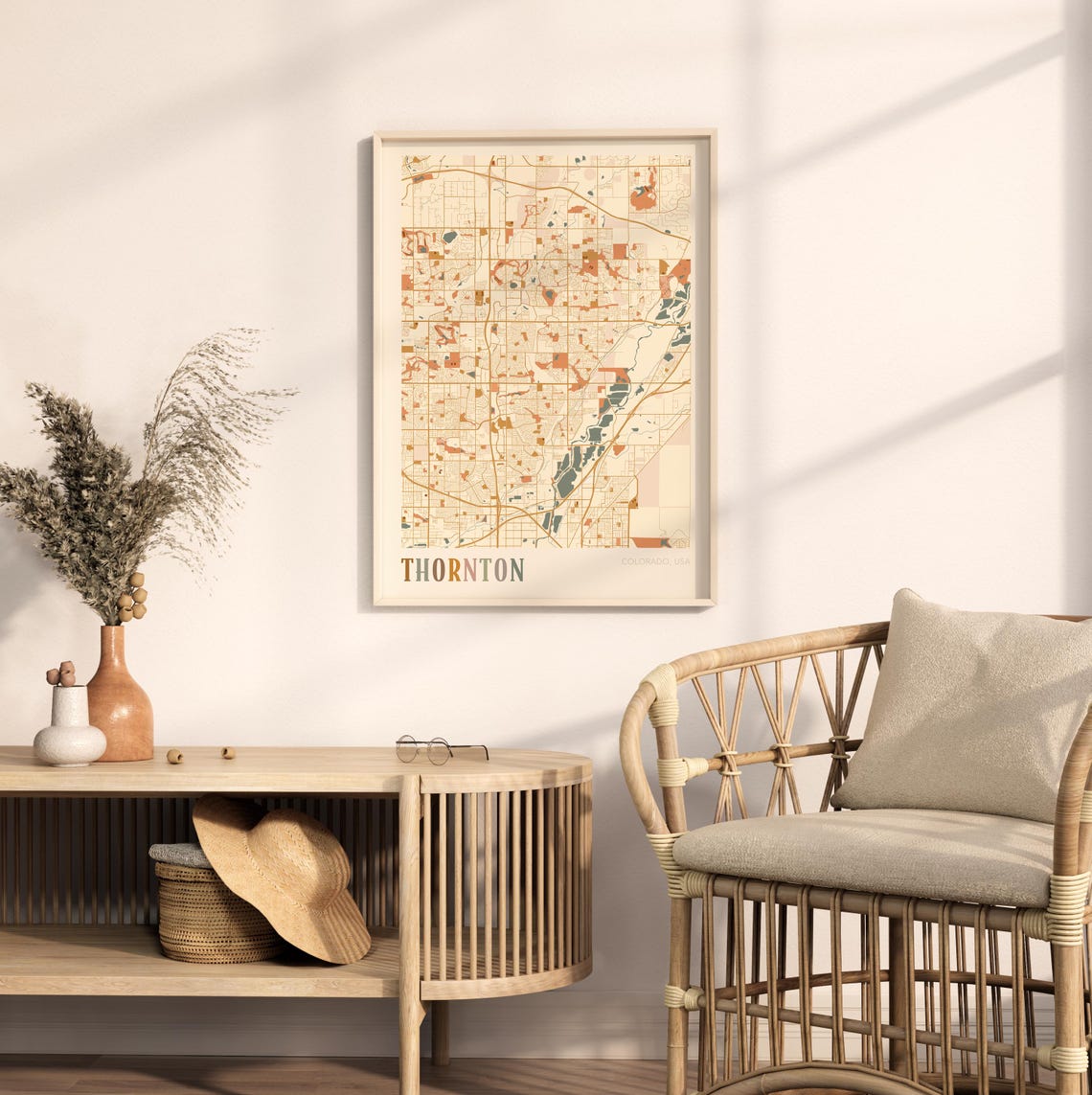 Thornton Colorado Colorful Modern Boho City Street Map Decor Poster - Image 2