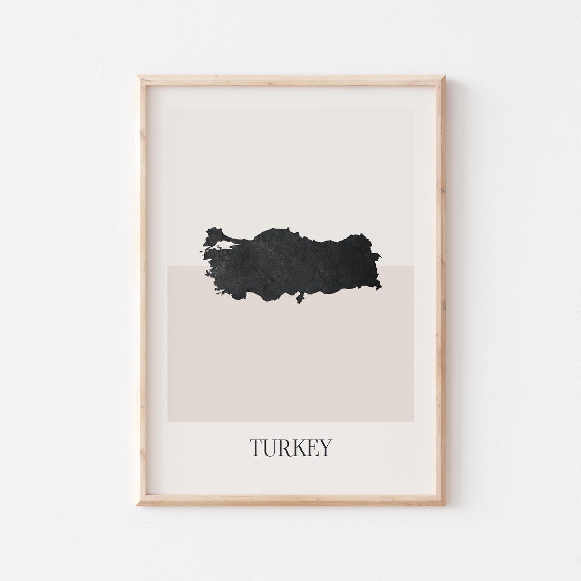 Turkey Minimalist Country Map Beige Silhouette Travel Poster