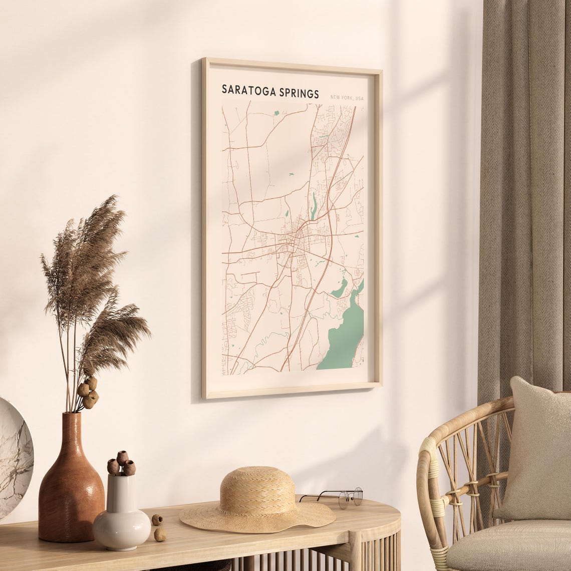 Saratoga Springs Map Poster Saratoga Springs Print Saratoga Springs Poster Saratoga Springs Wall Art New York Scandi Poster - Image 3