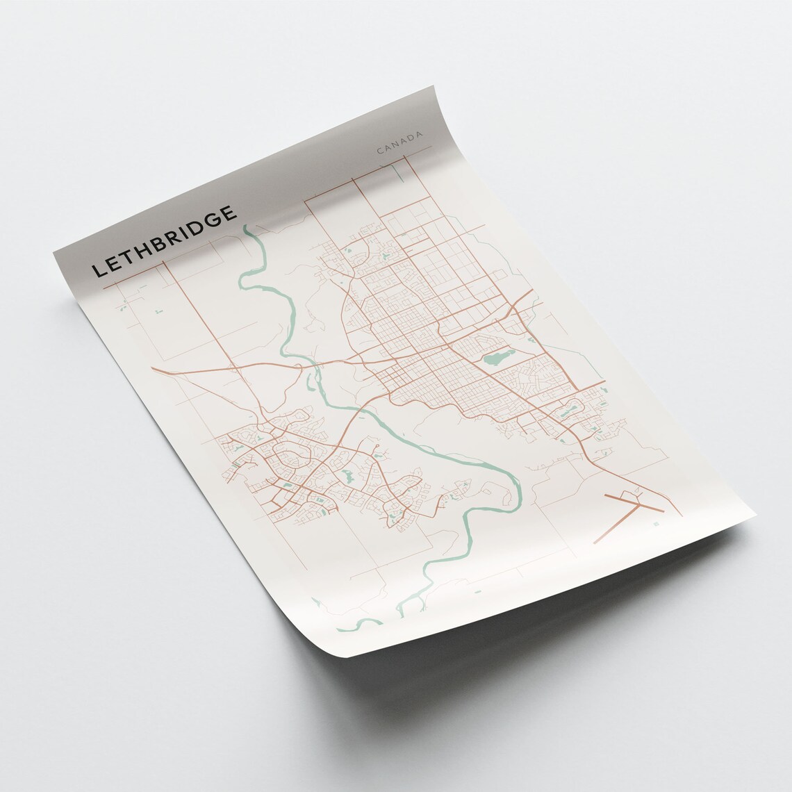 Lethbridge Map Poster, Canada Alberta Travel Print - Image 2