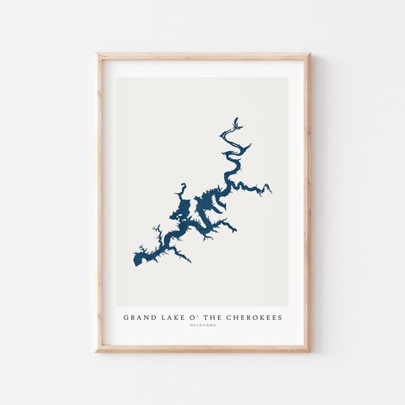 Grand Lake Cherokees Print Poster Art House Gift Map Oklahoma