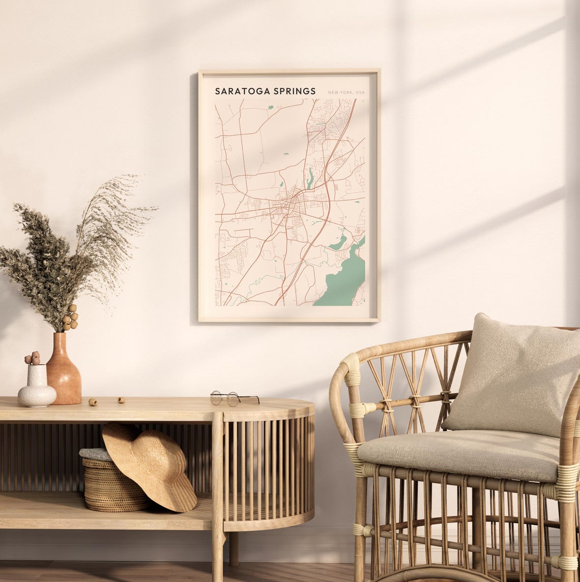 Saratoga Springs Map Poster Saratoga Springs Print Saratoga Springs Poster Saratoga Springs Wall Art New York Scandi Poster - Image 2
