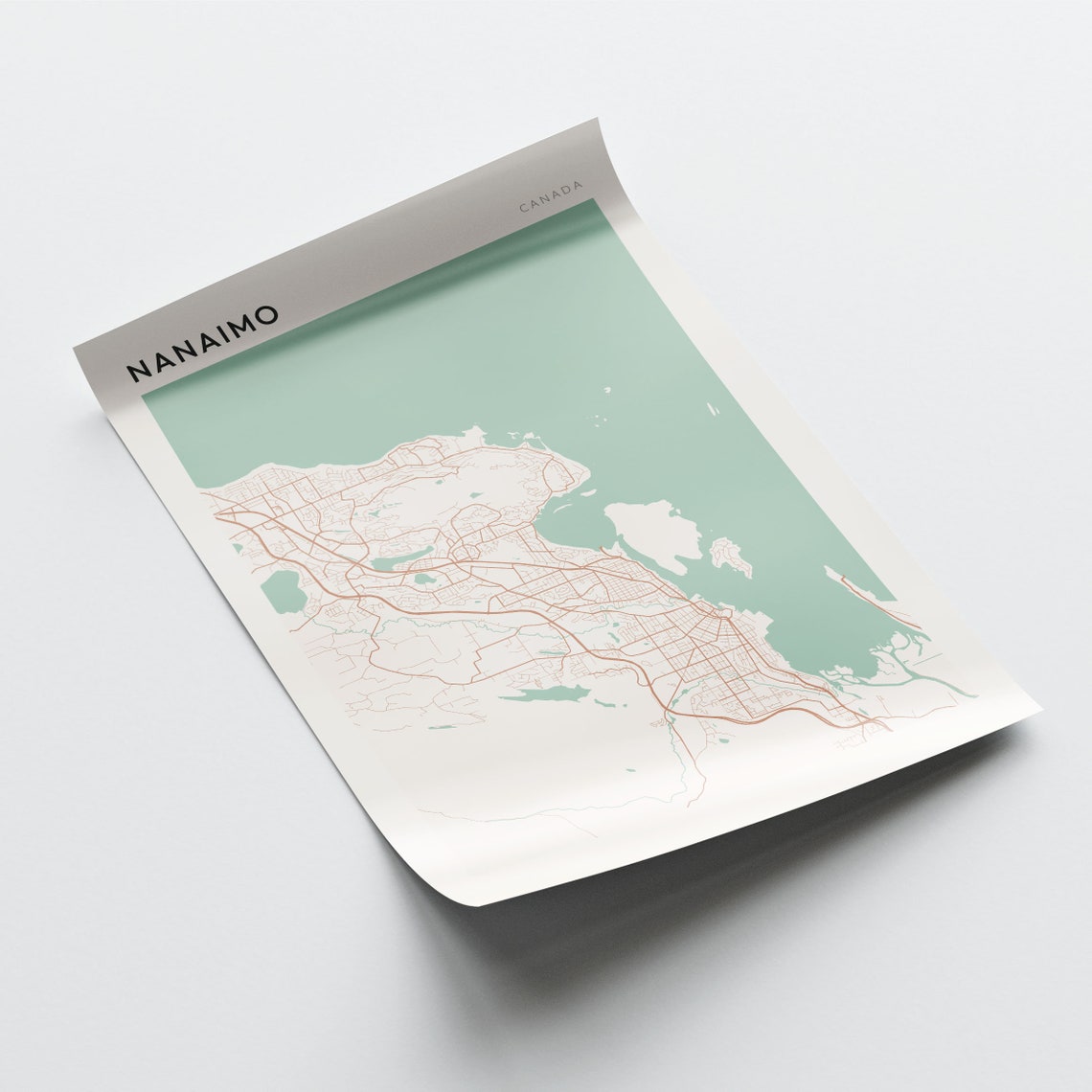 Nanaimo Canada Minimalist City Street Map Art Poster Home Decor - Image 2