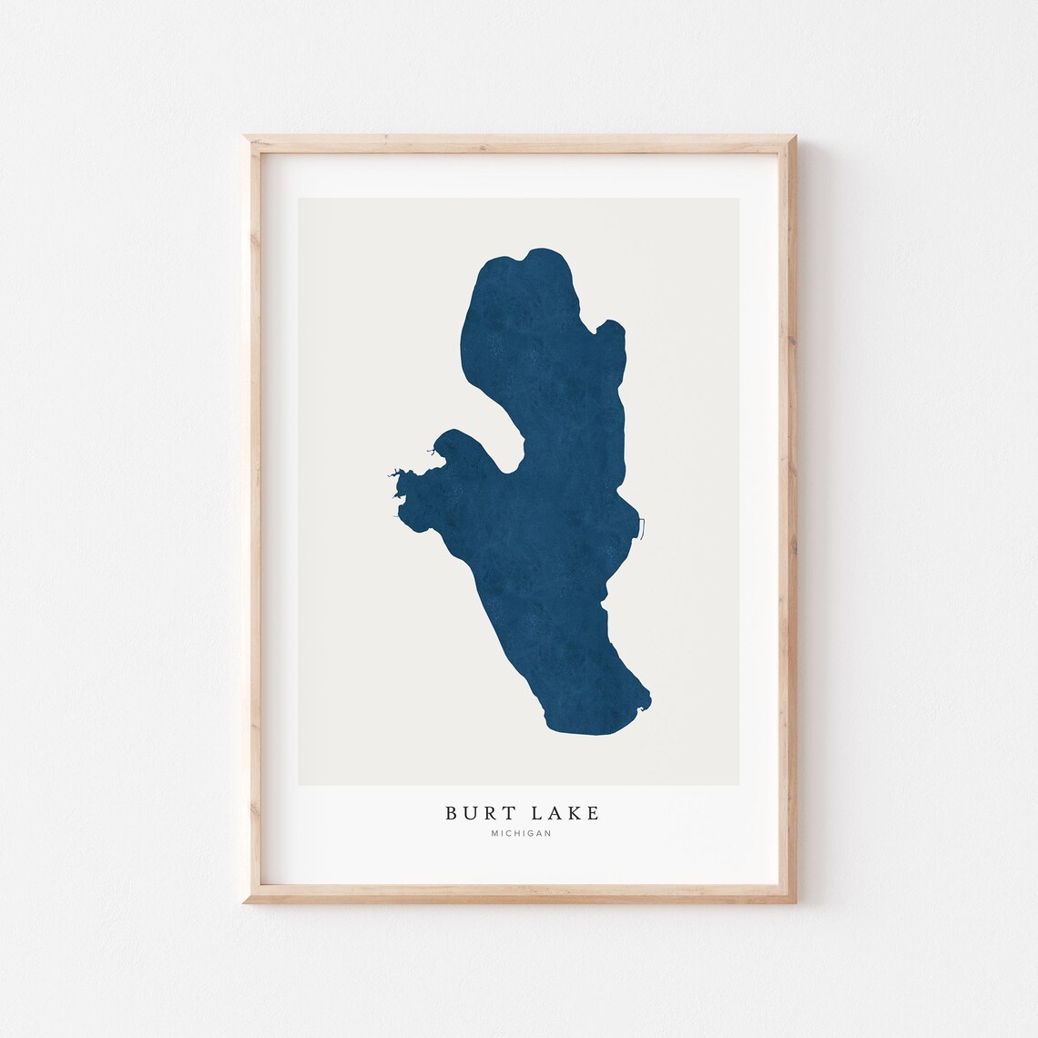 Burt Lake Print Poster Art Wall Map House Gift Michigan
