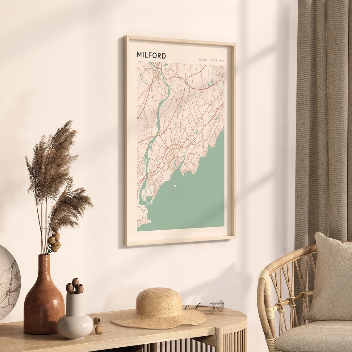 Milford Map Poster Milford Print Milford Poster Milford Wall Art Connecticut Travel Gift Farmhouse Wall Decor Living Room Gift - Image 3