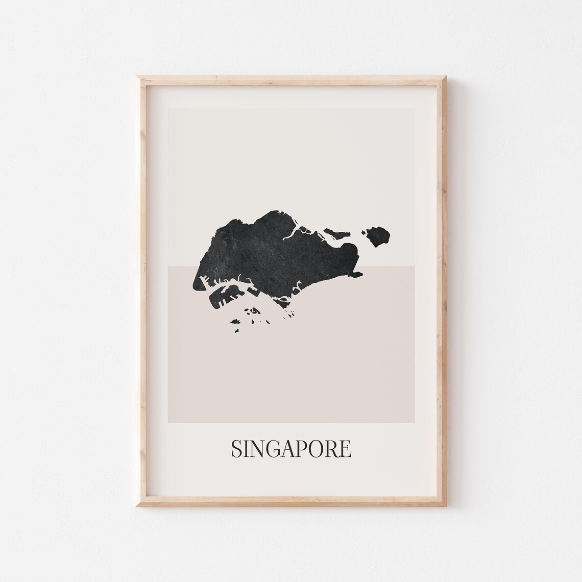 Singapore Map Poster Print Minimalist Boho Wall Art Decor For Home Or Gift