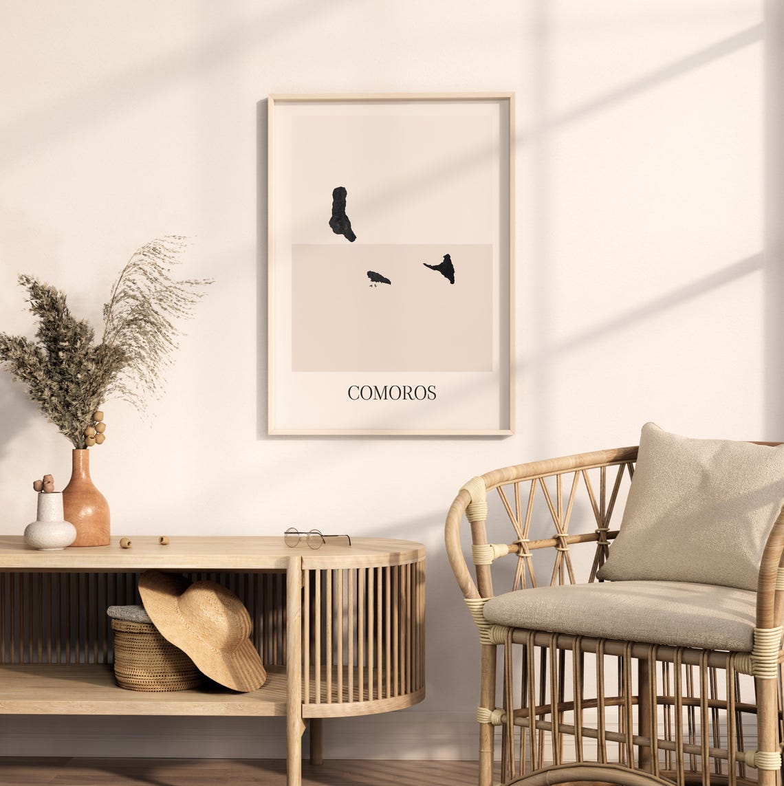 Comoros Islands Country Map Silhouette Minimalist Art Poster - Image 2