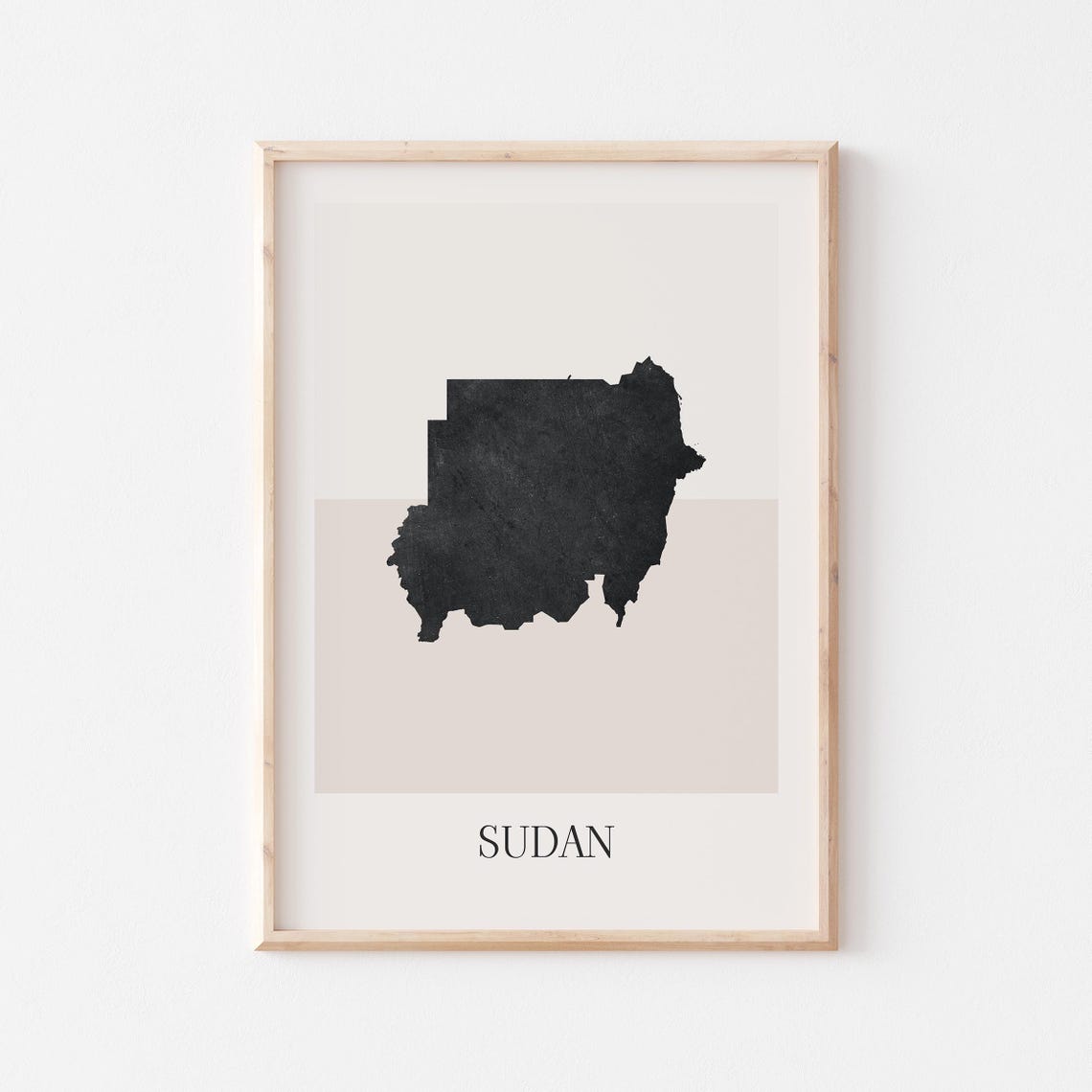 Sudan Country Map Silhouette Minimalist Boho Travel Wall Poster