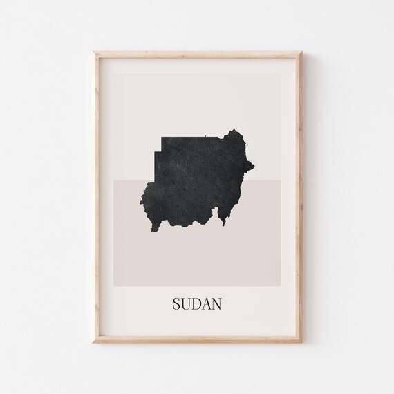 Sudan Map Poster Print Minimalist Boho Wall Art Decor For Home Or Gift