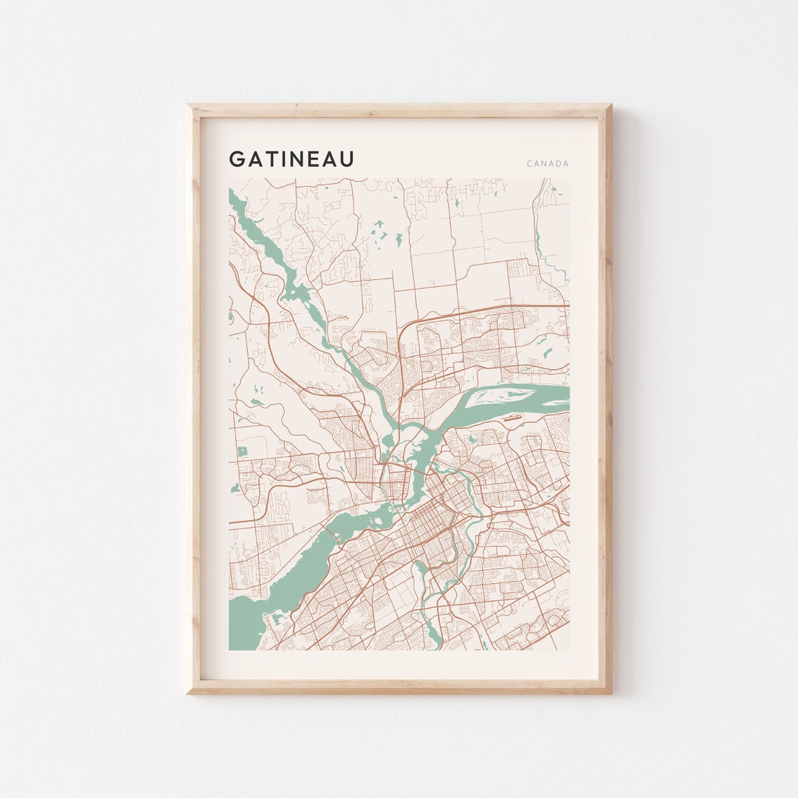 Gatineau Map Poster Gatineau Wall Art Gatineau City Map Gatineau Poster Gatineau Print Gatineau Travel Gatineau Quebec Canada