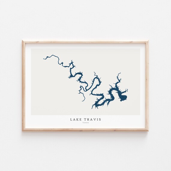 Lake Travis Map Poster, Texas Wall Art Print