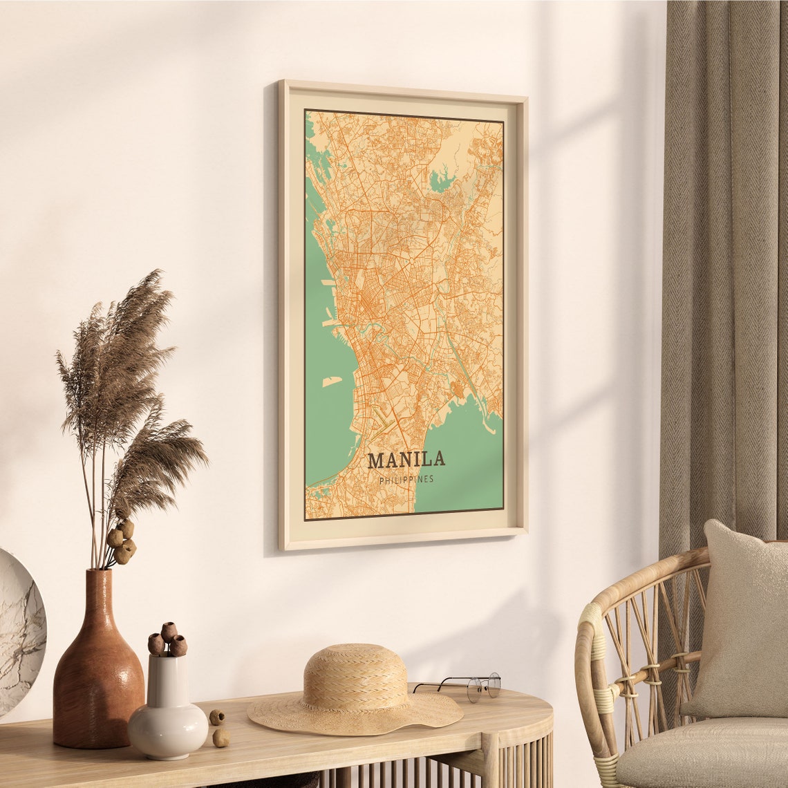 Manila Philippines Vintage Street Map City Art Poster Home Decor Gift - Image 3
