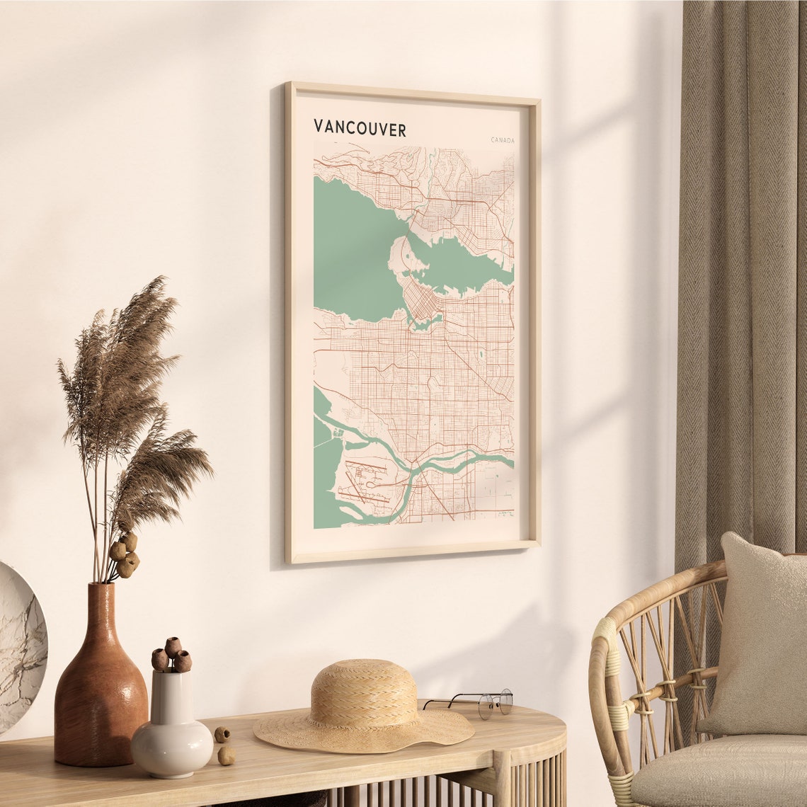 Vancouver Canada Minimalist Street Map City Art Poster Home Decor - Image 3