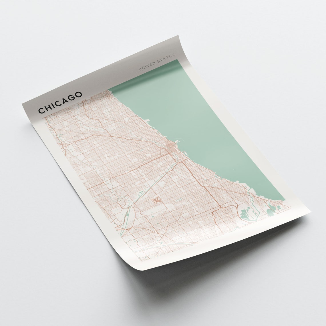 Chicago United States Minimalist Street Map City Art Poster Home Decor - Image 2