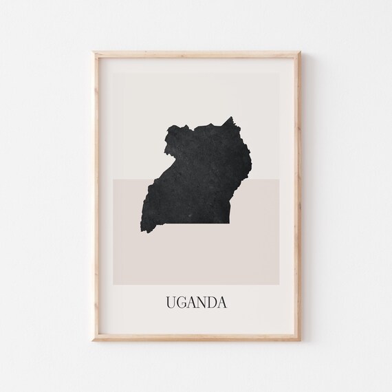Uganda Map Poster Print Minimalist Boho Wall Art Decor For Home Or Gift