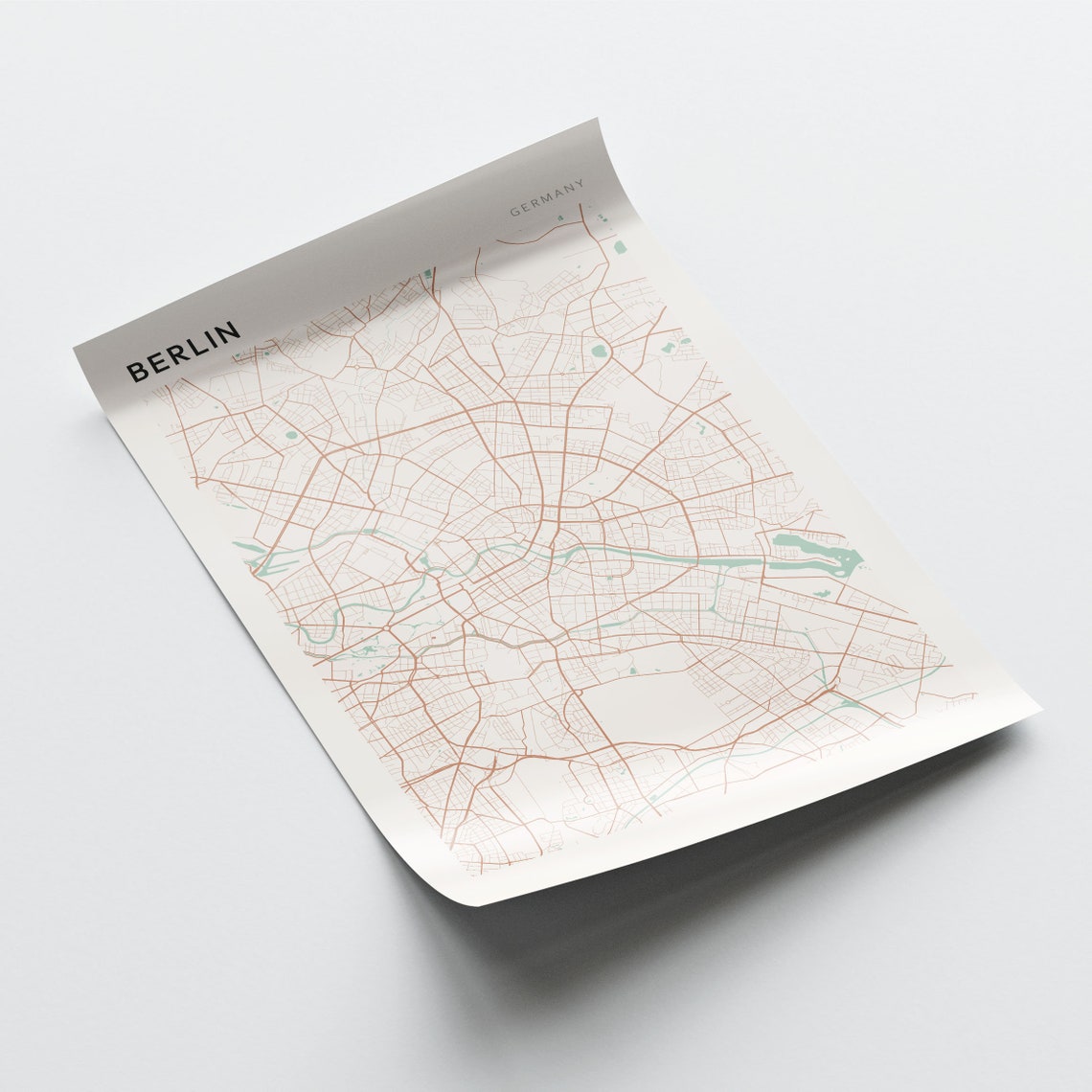 Berlin Germany Minimalist City Street Map Art Poster Home Decor - Image 2