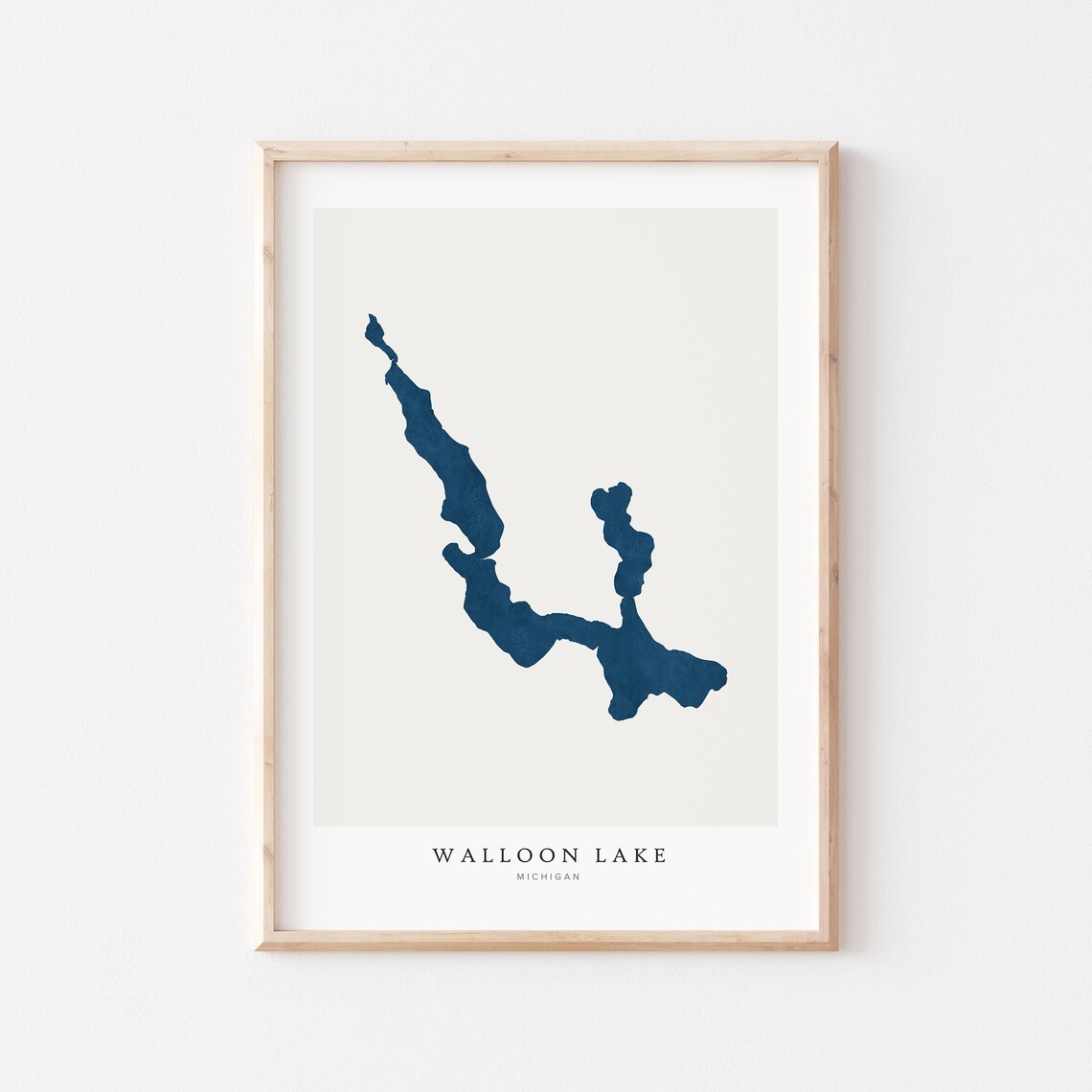 Walloon Lake Map Poster Print, Michigan House Gift