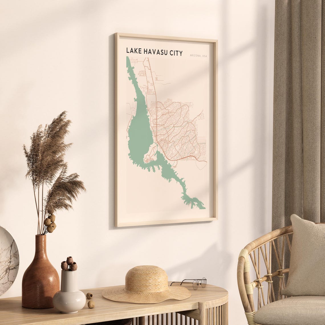 Lake Havasu City Map Poster Lake Havasu City Print Lake Havasu City Poster Lake Havasu City Wall Art Arizona Travel Gift Farmhouse - Image 3