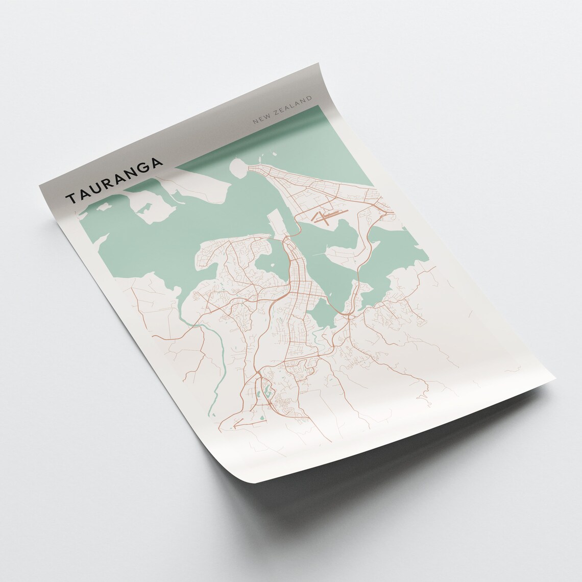 Tauranga New Zealand Minimalist City Street Map Travel Poster - Image 2