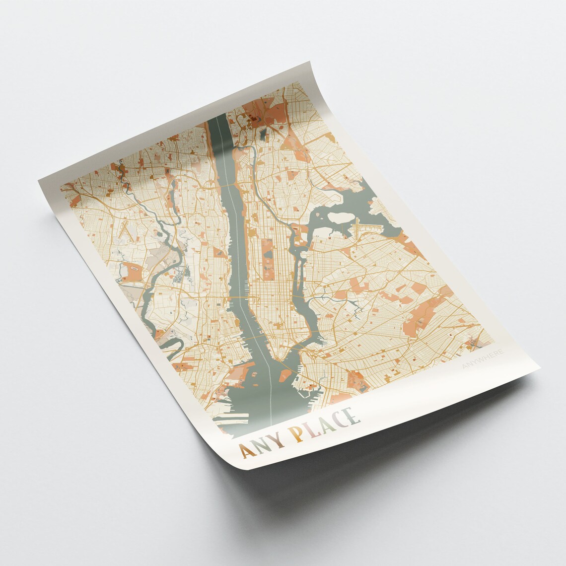 Personalized City Map Travel Poster, Home Town Map - Image 2