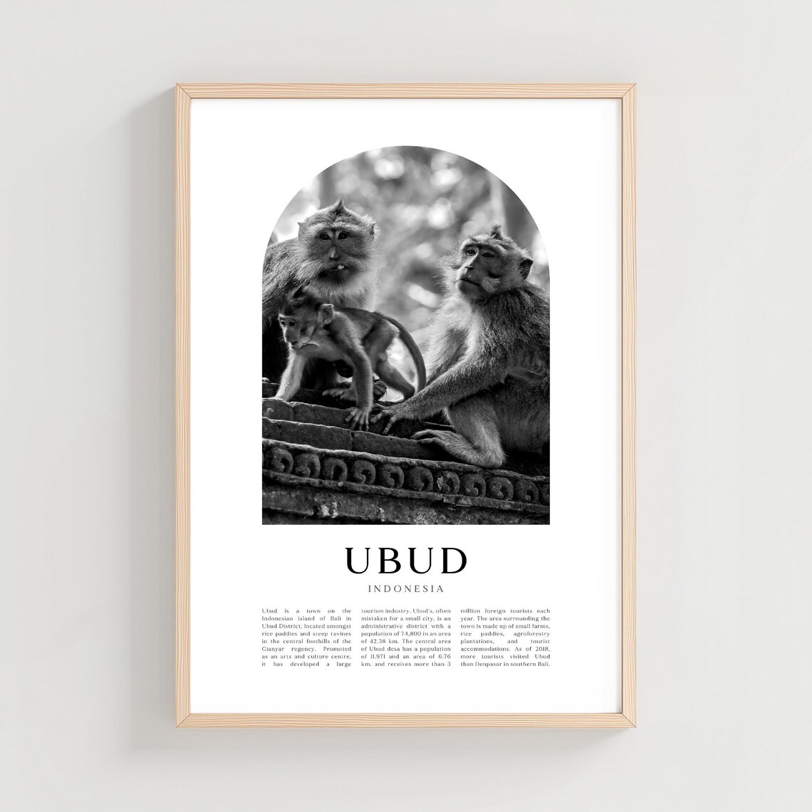 Ubud Travel Poster, Indonesia City Art Print