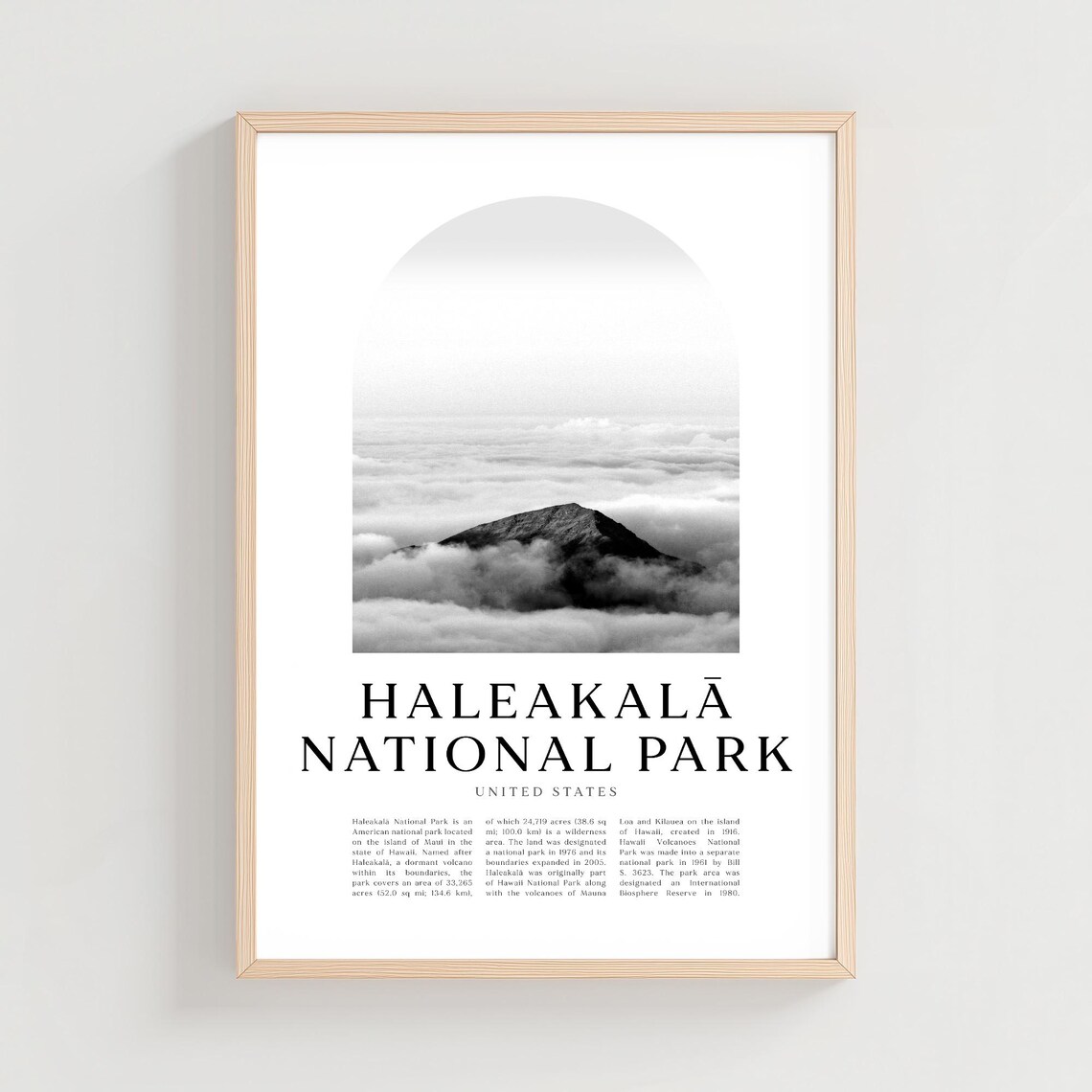 Haleakala National Park Volcano Summit Above Clouds Photo Travel Poster