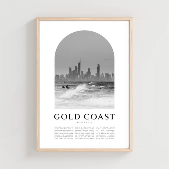 Gold Coast Travel Poster Print Wall Art Australia City Gift Decor Cn37m