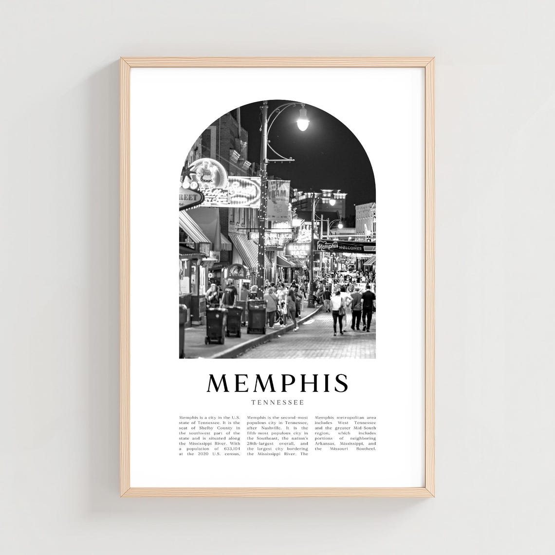 Memphis Tennessee Beale Street Night Lights Street Photo Poster