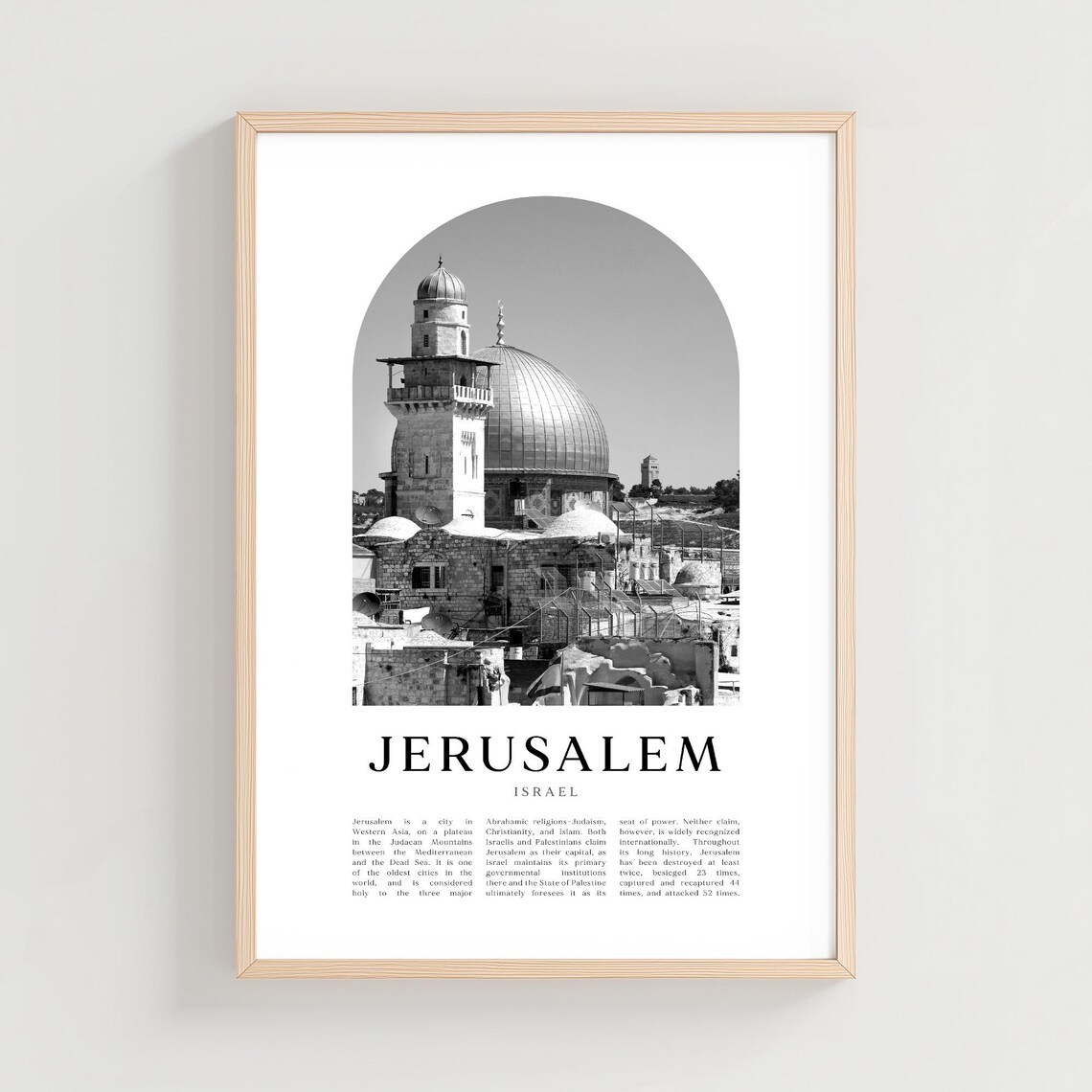 Jerusalem Israel Dome of the Rock Old City Photo Travel Poster
