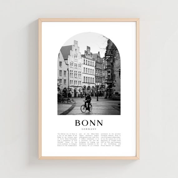 Bonn Travel Poster, Germany City Wall Art Print