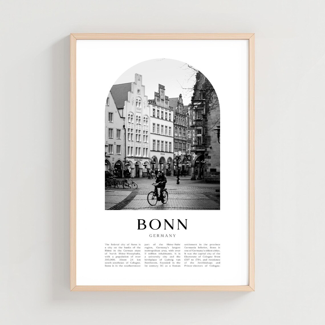 Bonn Travel Poster, Germany City Wall Art Print