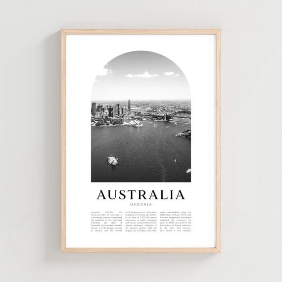 Australia Travel Poster Print Wall Art Oceania City 2 Gift Decor Cn82m